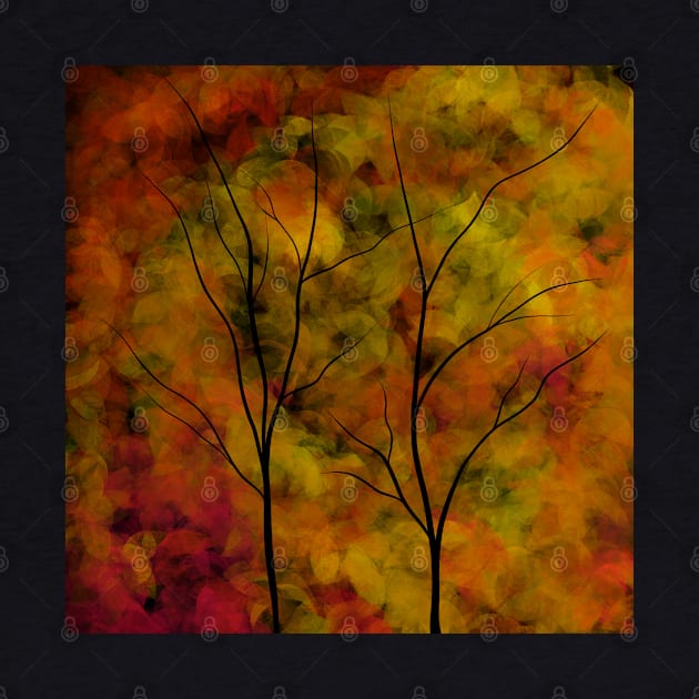 Autumn trees silhouette by Kcinnik